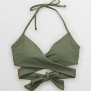 Aerie halter wrap bikini top NWT